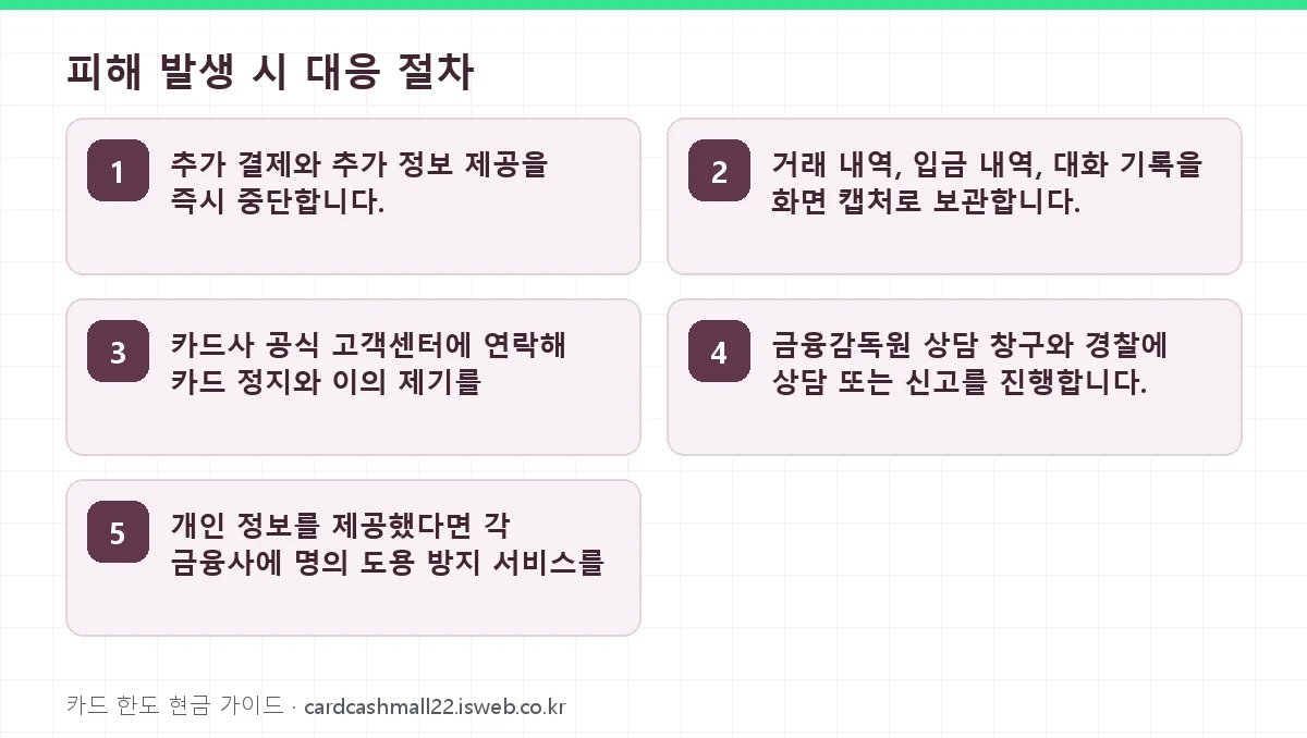 피해 발생 시 대응 절차 단계 정리