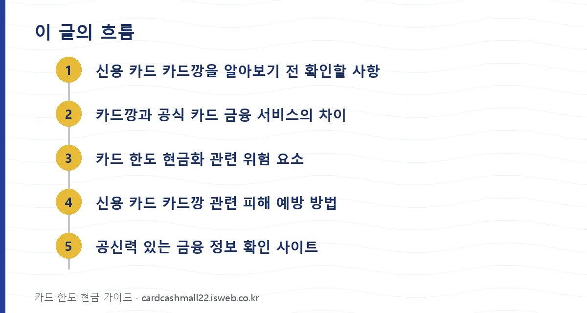 신용 카드 카드깡 글의 순서