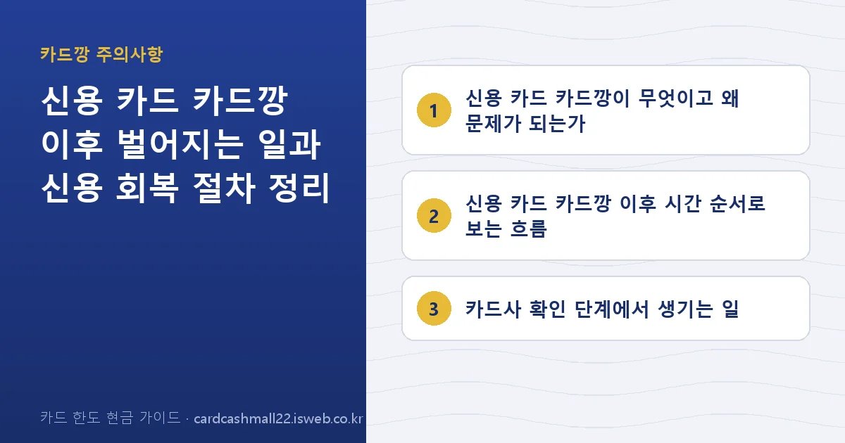 신용 카드 카드깡 핵심 내용을 정리한 요약 카드