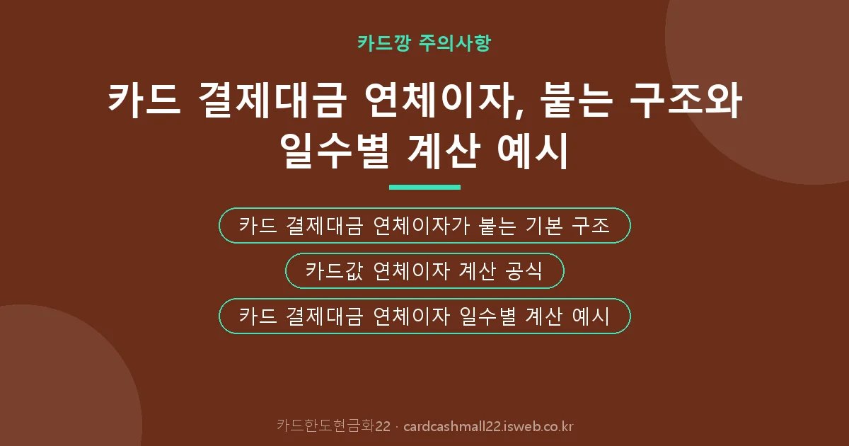 카드 결제대금 연체이자 핵심 내용을 정리한 요약 카드